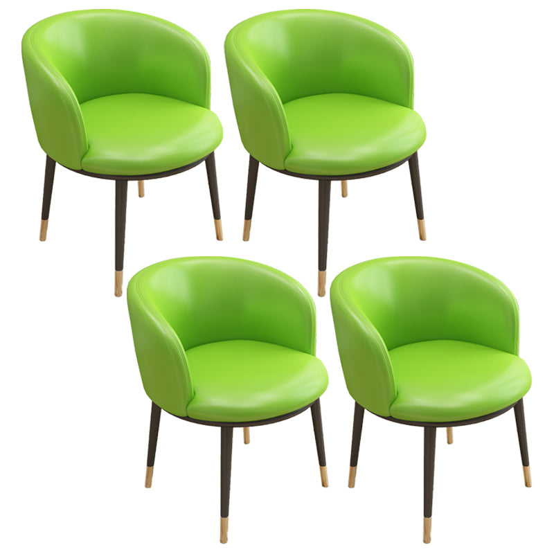 Silla auxiliar escandinava Silla de comedor tapizada de metal con respaldo Parsons para interiores