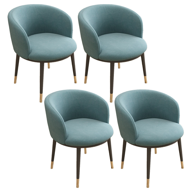 Silla auxiliar escandinava Silla de comedor tapizada de metal con respaldo Parsons para interiores