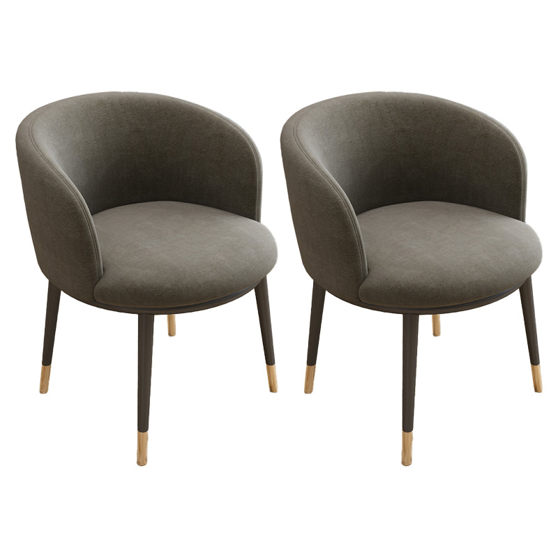 Silla auxiliar escandinava Silla de comedor tapizada de metal con respaldo Parsons para interiores