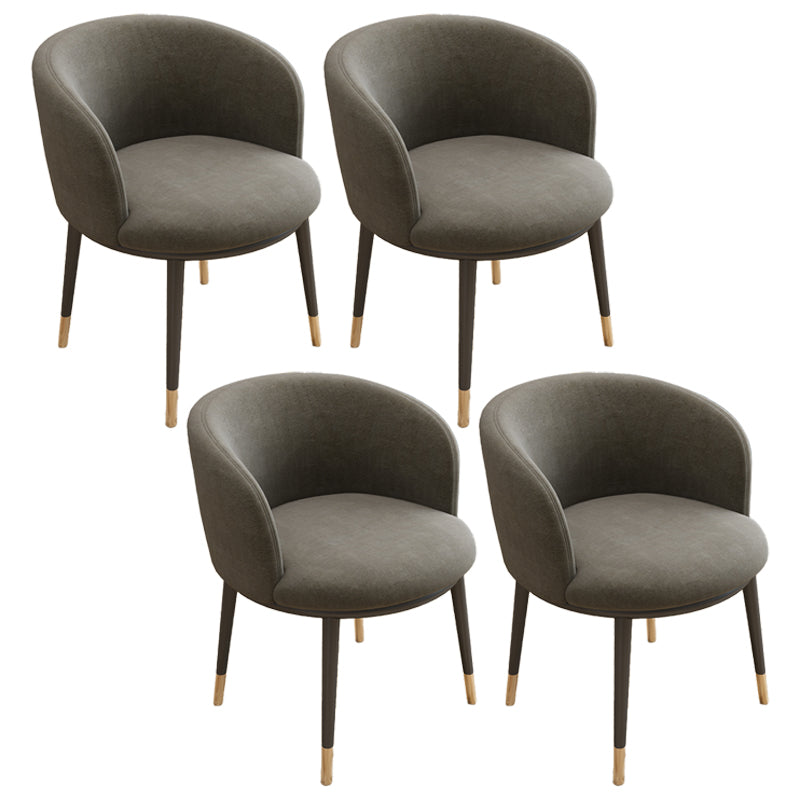 Silla auxiliar escandinava Silla de comedor tapizada de metal con respaldo Parsons para interiores