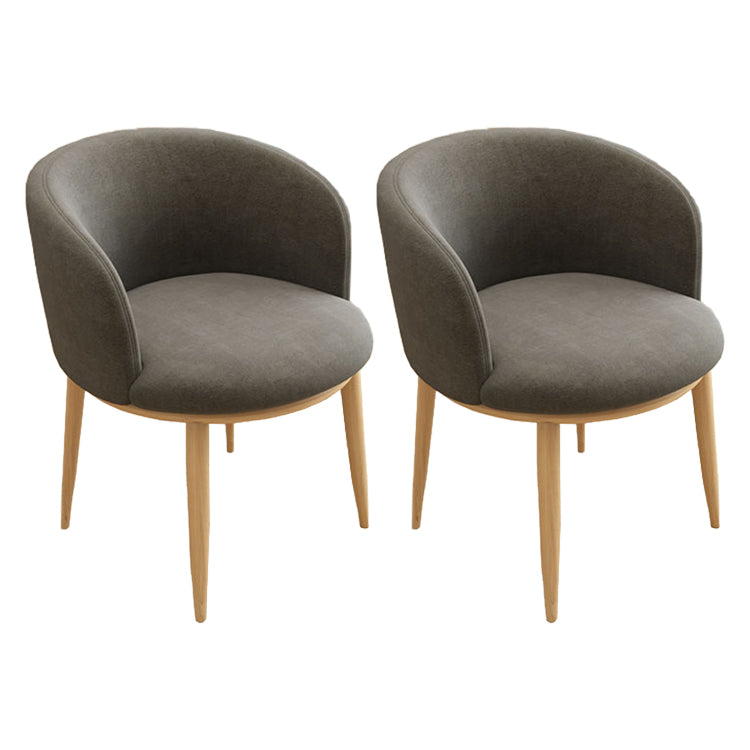 Silla auxiliar escandinava Silla de comedor tapizada de metal con respaldo Parsons para interiores