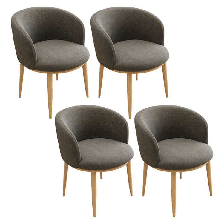 Silla auxiliar escandinava Silla de comedor tapizada de metal con respaldo Parsons para interiores