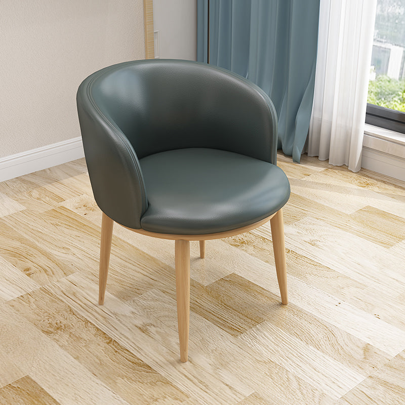 Silla auxiliar escandinava Silla de comedor tapizada de metal con respaldo Parsons para interiores