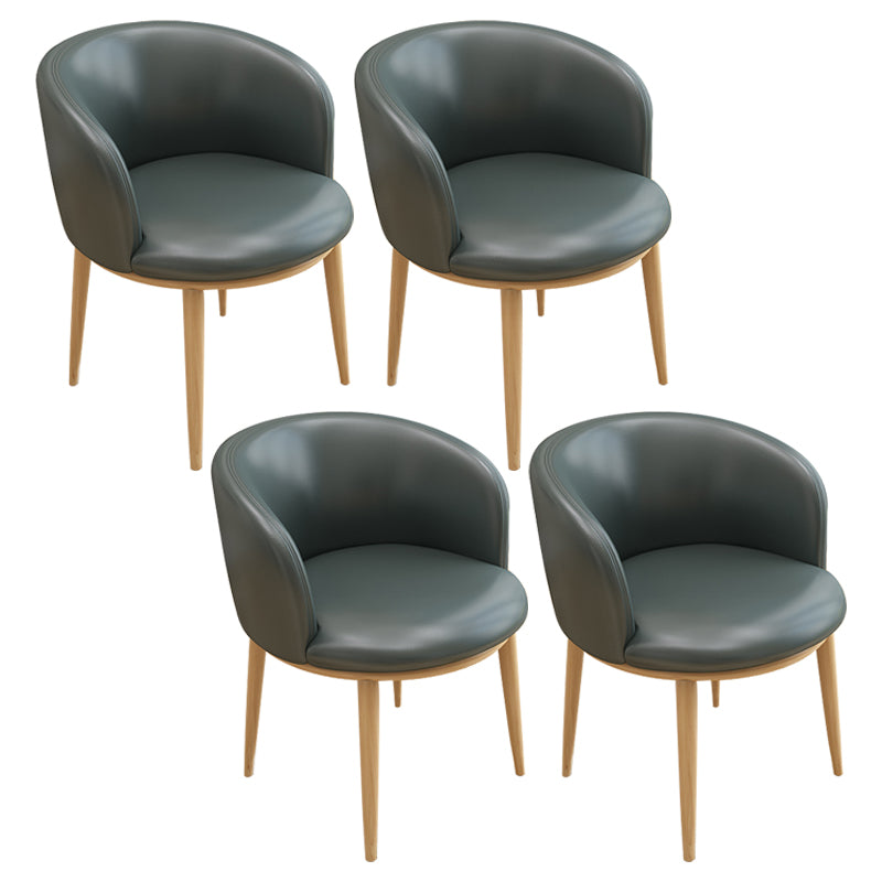 Silla auxiliar escandinava Silla de comedor tapizada de metal con respaldo Parsons para interiores