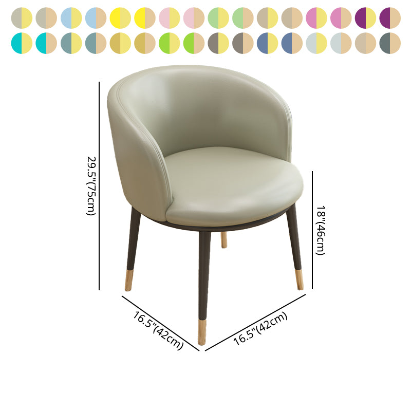 Silla auxiliar escandinava Silla de comedor tapizada de metal con respaldo Parsons para interiores