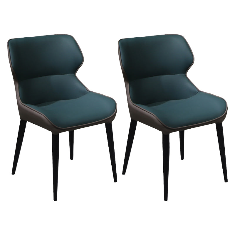 Chaise de salle à manger rembourrée en métal avec accoudoirs pour maison industrielle (Ensemble de 2)