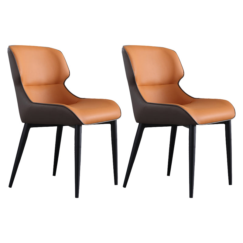 Chaise de salle à manger rembourrée en métal avec accoudoirs pour maison industrielle (Ensemble de 2)