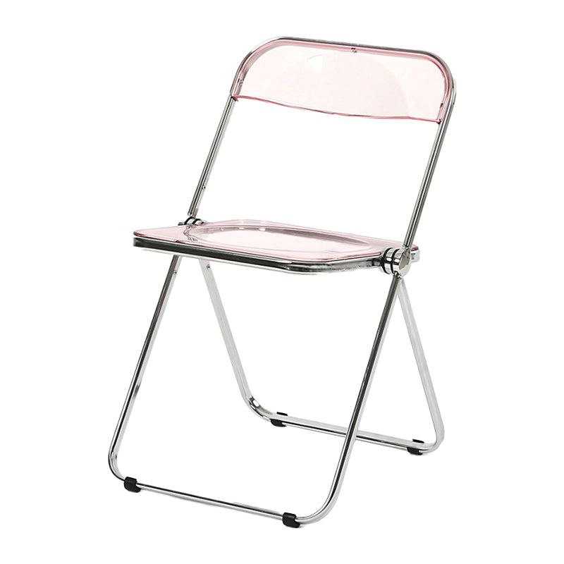 Chaise sans bras de salle à manger en plastique de style industriel, chaise latérale de salle à manger simple à dossier ouvert