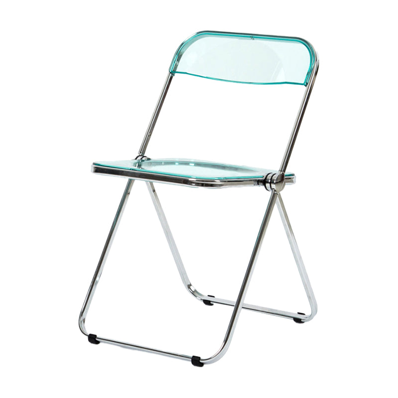 Chaise sans bras de salle à manger en plastique de style industriel, chaise latérale de salle à manger simple à dossier ouvert