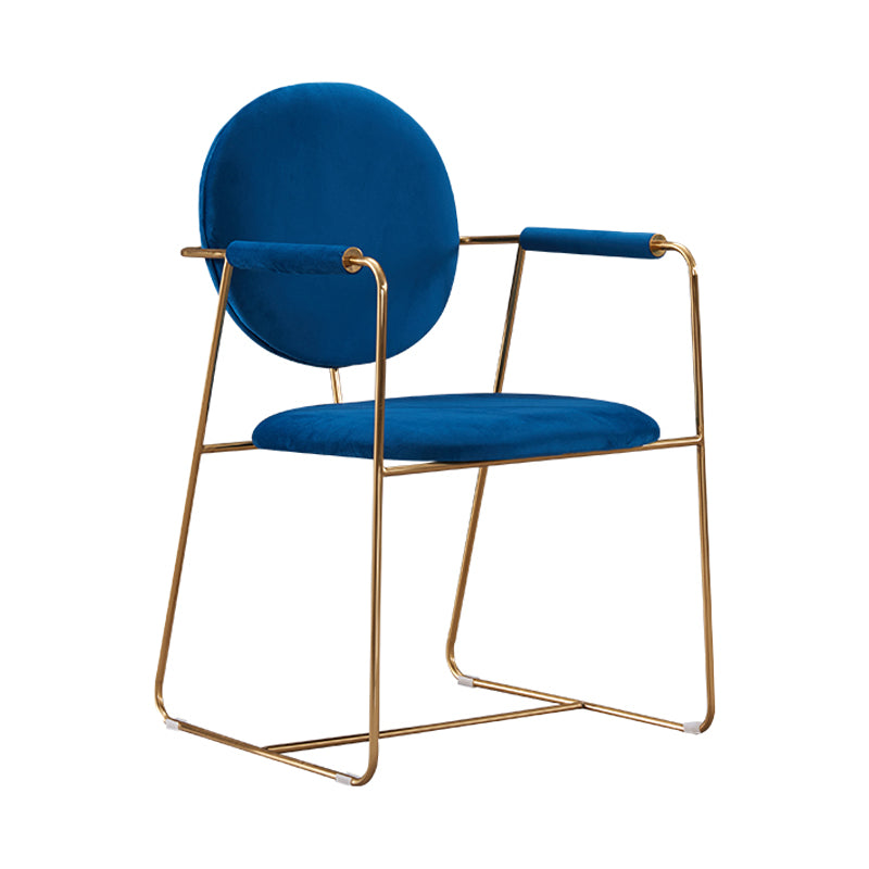 Chaise de salle à manger tapissée en métal à dossier ouvert de fauteuil à la maison de style moderne