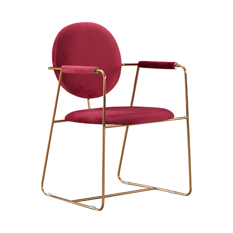 Chaise de salle à manger tapissée en métal à dossier ouvert de fauteuil à la maison de style moderne