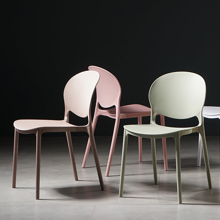 Sillas de comedor de plástico de estilo nórdico, silla lateral sin brazos para cocina (juego de 2)
