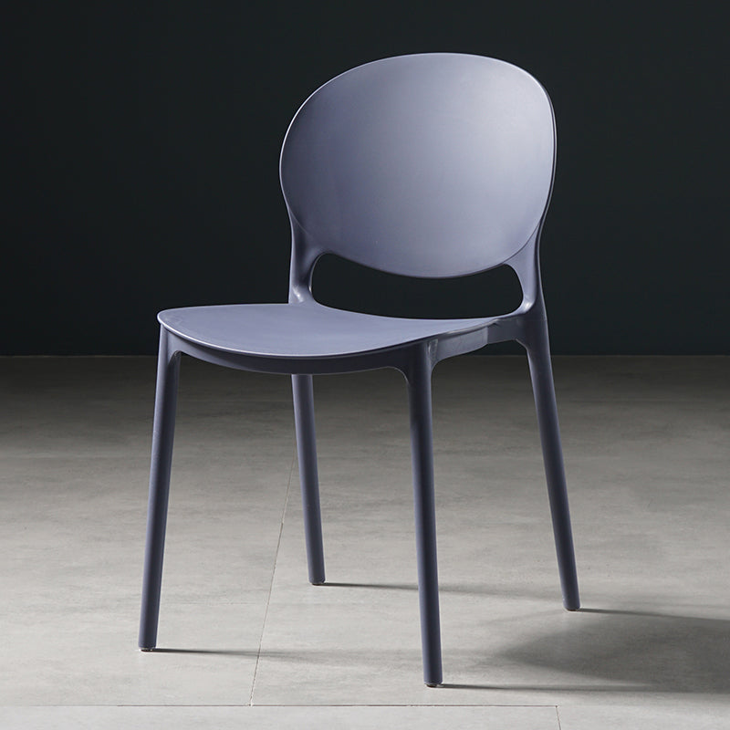 Sillas de comedor de plástico de estilo nórdico, silla lateral sin brazos para cocina (juego de 2)