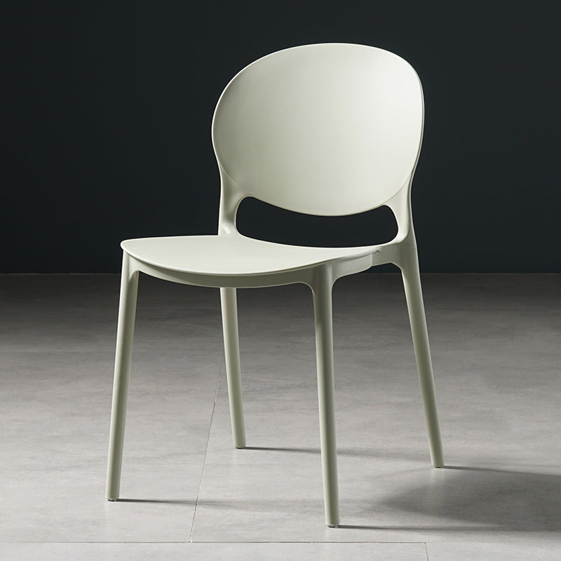 Sillas de comedor de plástico de estilo nórdico, silla lateral sin brazos para cocina (juego de 2)