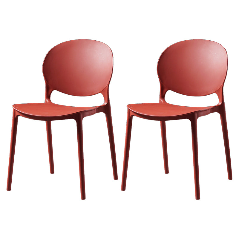 Chaises de salle à manger en plastique de style nordique, chaise d'appoint sans accoudoirs pour cuisine (Ensemble de 2)