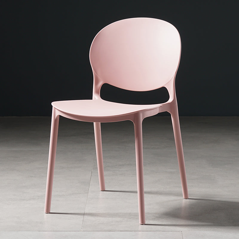Sillas de comedor de plástico de estilo nórdico, silla lateral sin brazos para cocina (juego de 2)