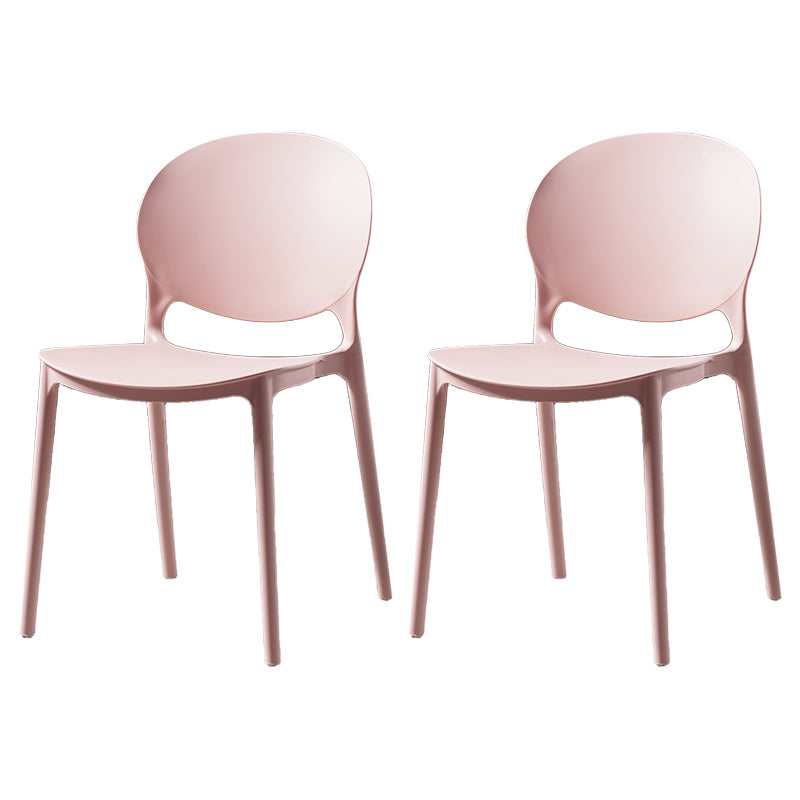 Chaises de salle à manger en plastique de style nordique, chaise d'appoint sans accoudoirs pour cuisine (Ensemble de 2)