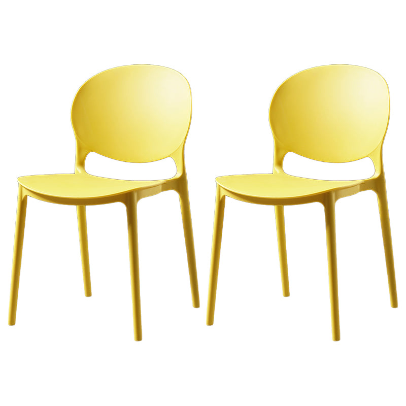 Sillas de comedor de plástico de estilo nórdico, silla lateral sin brazos para cocina (juego de 2)