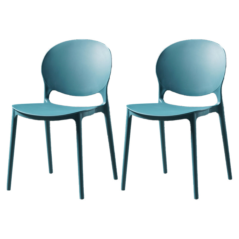 Sillas de comedor de plástico de estilo nórdico, silla lateral sin brazos para cocina (juego de 2)