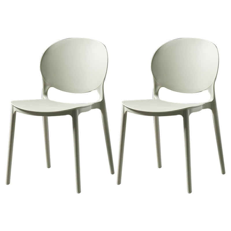 Sillas de comedor de plástico de estilo nórdico, silla lateral sin brazos para cocina (juego de 2)