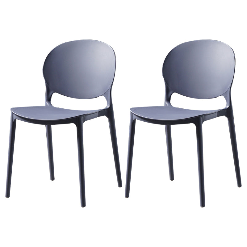 Sillas de comedor de plástico de estilo nórdico, silla lateral sin brazos para cocina (juego de 2)