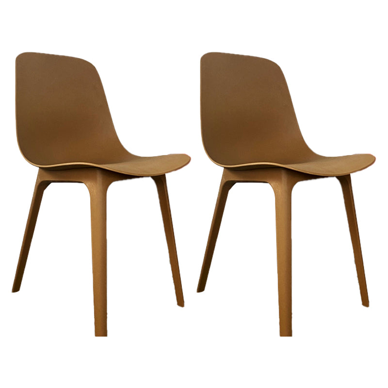 Chaises de salle à manger de cuisine de style contemporain, chaise d'appoint sans accoudoirs avec pieds en plastique