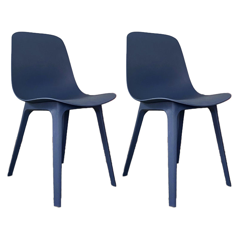 Chaises de salle à manger de cuisine de style contemporain, chaise d'appoint sans accoudoirs avec pieds en plastique