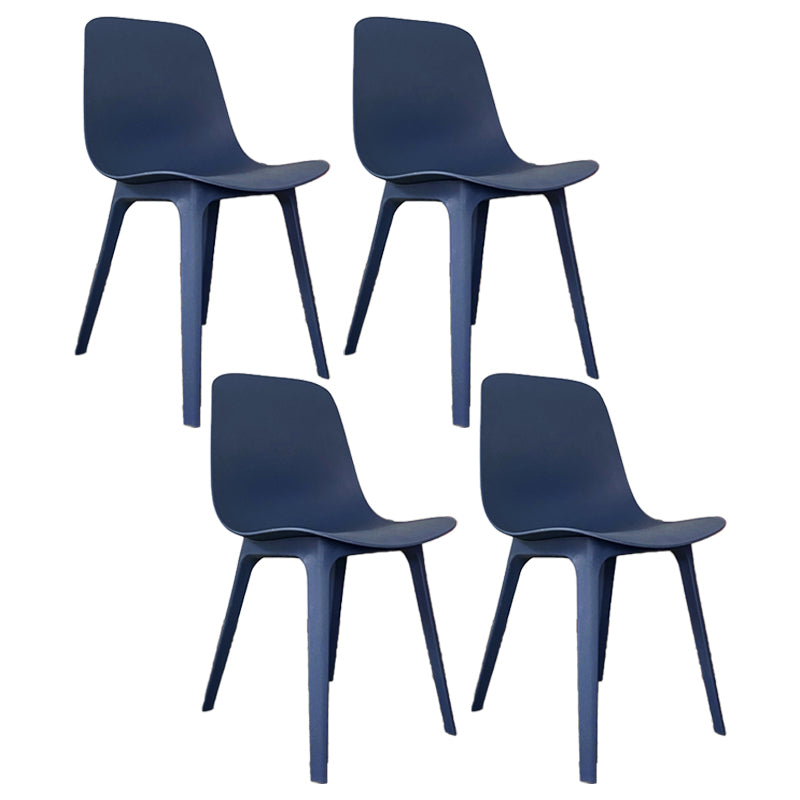 Sillas de comedor de cocina de estilo moderno, silla auxiliar sin brazos con patas de plástico