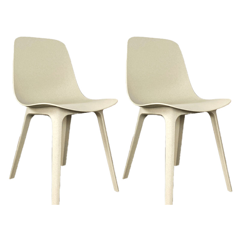 Chaises de salle à manger de cuisine de style contemporain, chaise d'appoint sans accoudoirs avec pieds en plastique