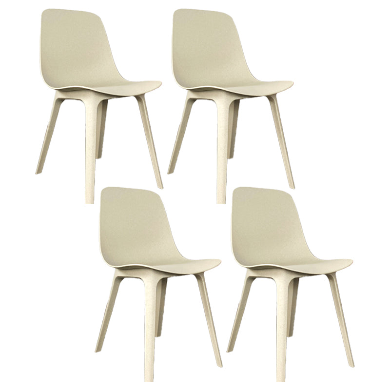 Sillas de comedor de cocina de estilo moderno, silla auxiliar sin brazos con patas de plástico