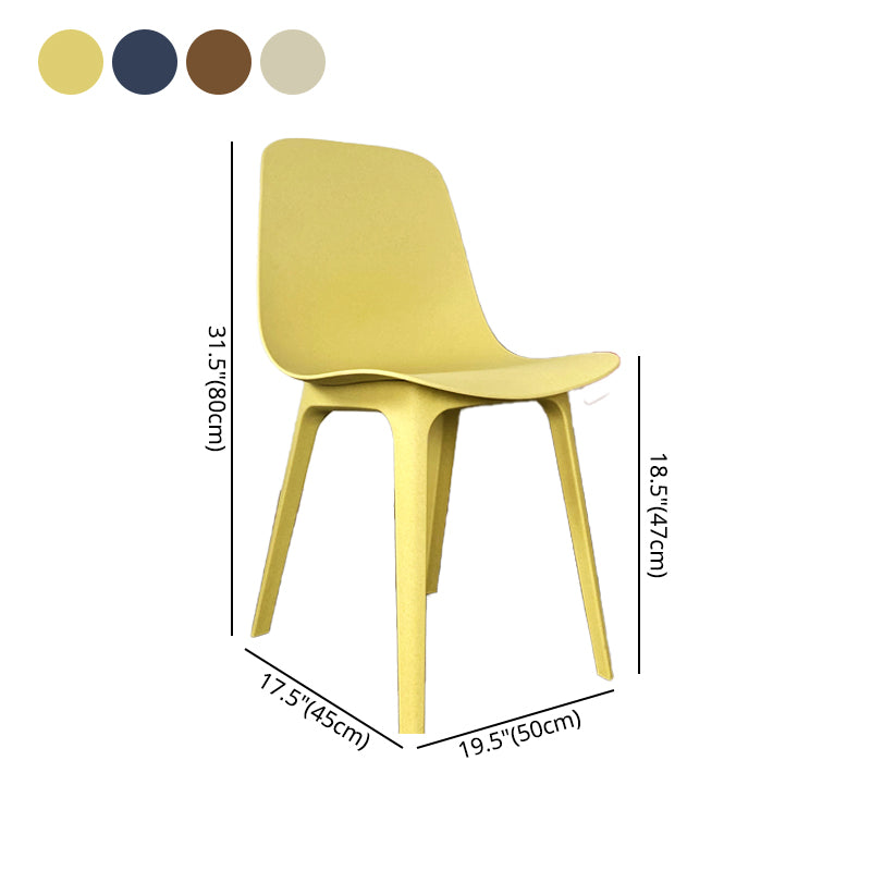 Sillas de comedor de cocina de estilo moderno, silla auxiliar sin brazos con patas de plástico