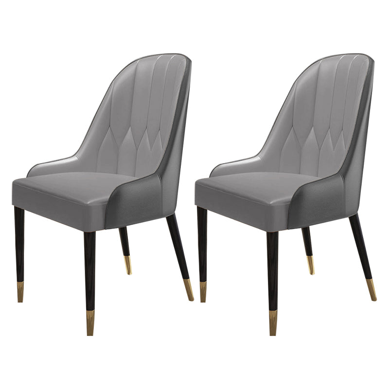 Silla de comedor de madera de estilo escandinavo, silla Parsons sin brazos (juego de 2)