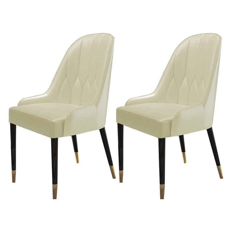 Chaise de salle à manger en bois de style scandinave Chaise Parsons sans accoudoirs pour salle à manger (Ensemble de 2)