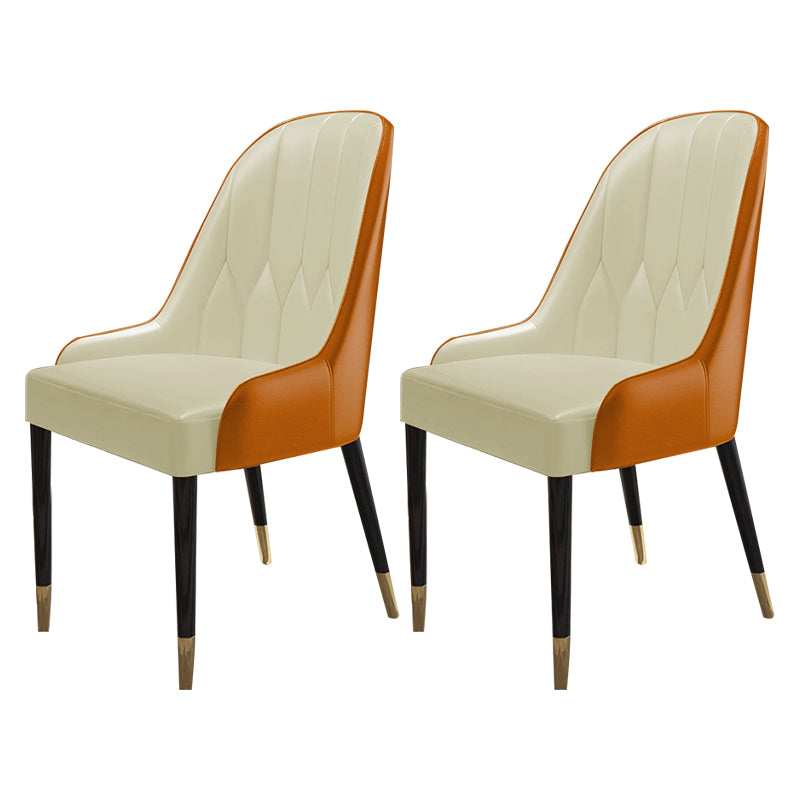 Silla de comedor de madera de estilo escandinavo, silla Parsons sin brazos (juego de 2)