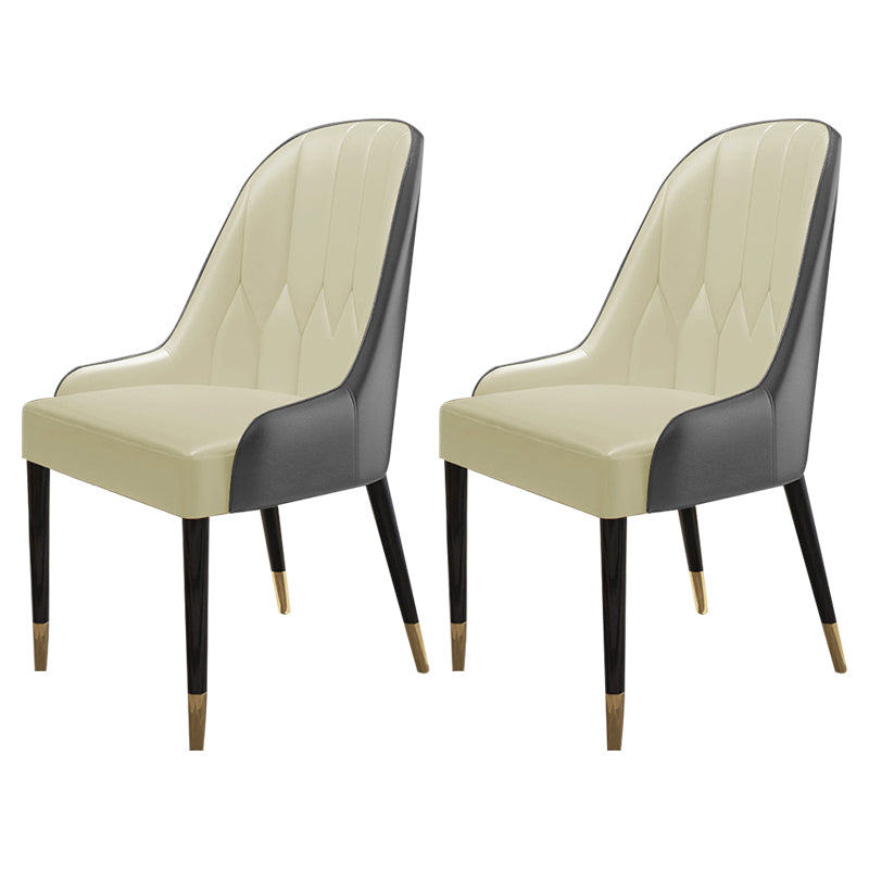 Silla de comedor de madera de estilo escandinavo, silla Parsons sin brazos (juego de 2)