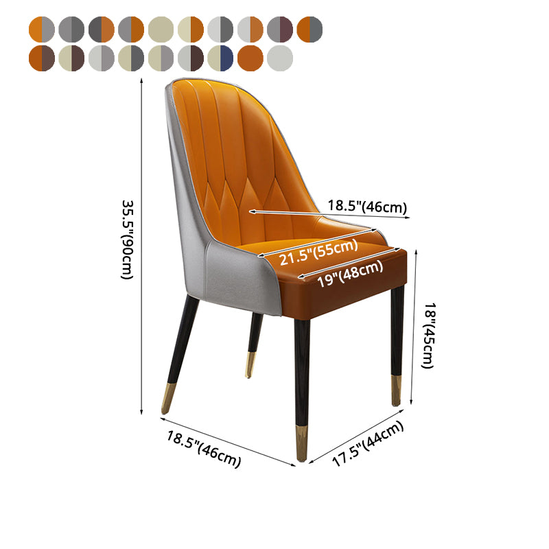 Silla de comedor de madera de estilo escandinavo, silla Parsons sin brazos (juego de 2)