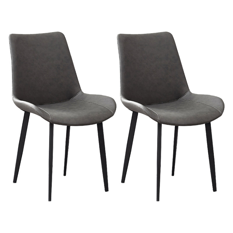 Chaises d'appoint de salle à manger à dossier solide de cuisine en métal de style industriel (Ensemble de 2)