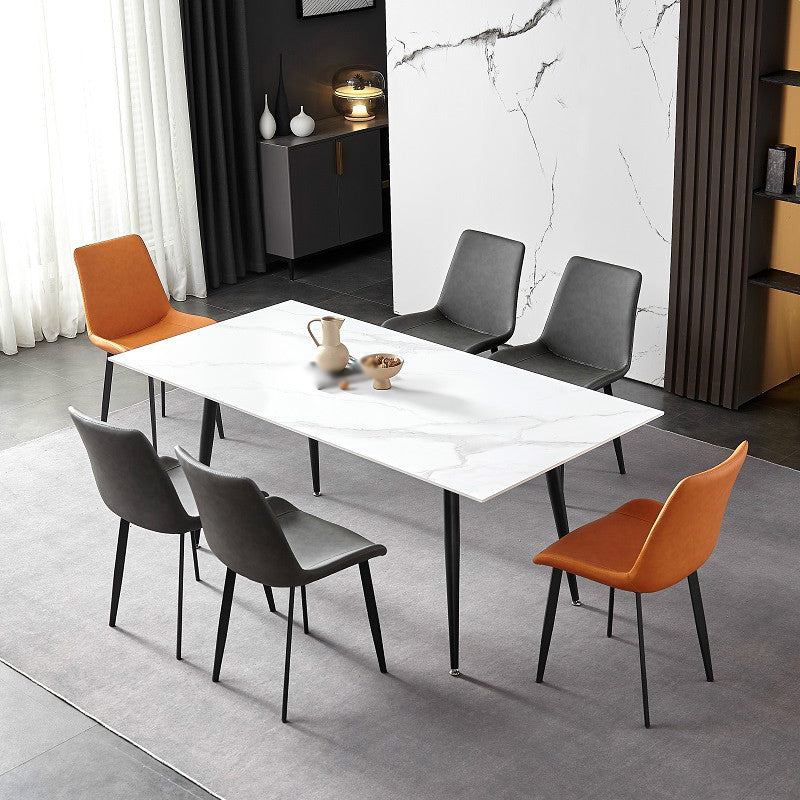 Silla de metal de estilo industrial, sillas auxiliares de comedor con respaldo sólido de cocina (juego de 2)