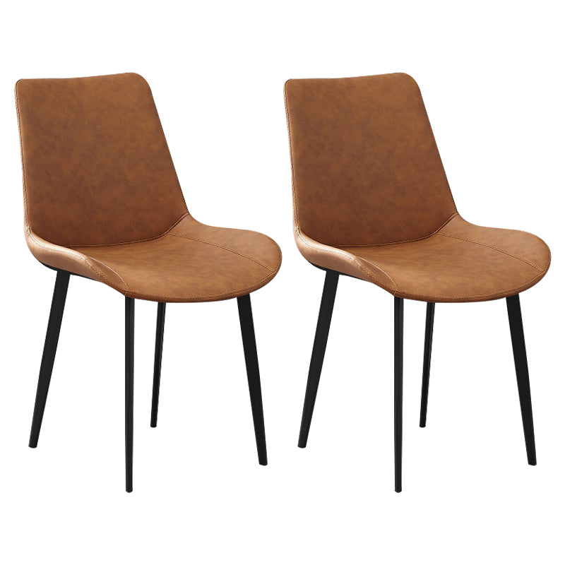 Chaises d'appoint de salle à manger à dossier solide de cuisine en métal de style industriel (Ensemble de 2)