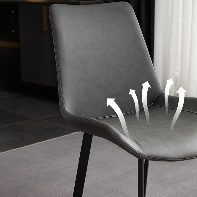 Silla de metal de estilo industrial, sillas auxiliares de comedor con respaldo sólido de cocina (juego de 2)