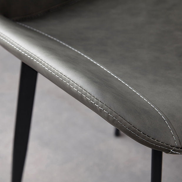 Silla de metal de estilo industrial, sillas auxiliares de comedor con respaldo sólido de cocina (juego de 2)