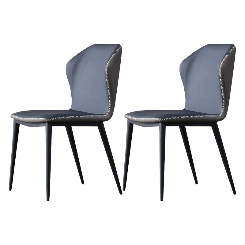 Chaise de salle à manger industrielle en métal, chaise de salle à manger sans accoudoirs à oreilles (Ensemble de 2)