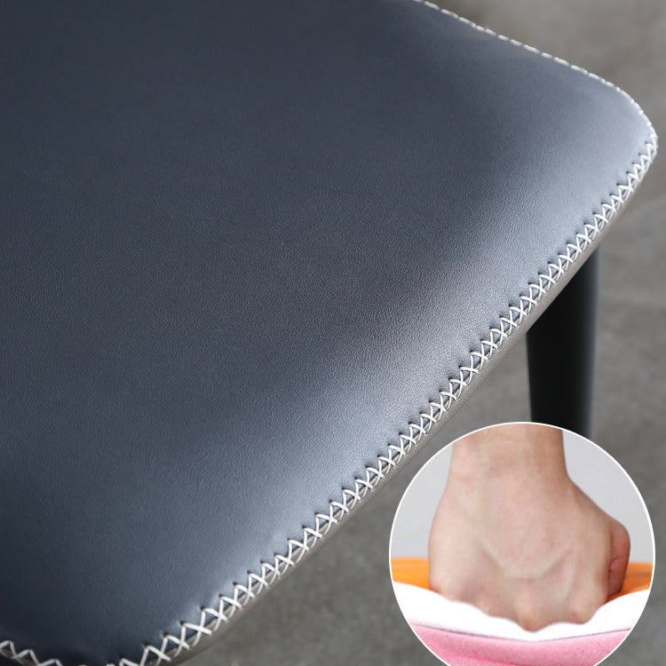 Silla de comedor de metal industrial, sin brazos, con respaldo de orejas (juego de 2)