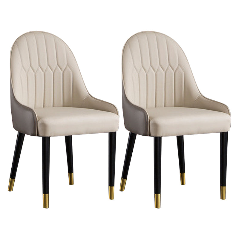Scandinavian Indoor Arm Chair Upholstered Parsons Wood Dining Room Chair (Set of 2)
