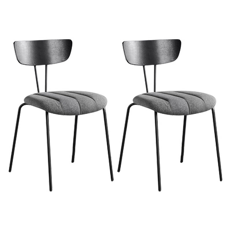 Chaise de salle à manger à dossier ouvert de style industriel Chaise de salle à manger rembourrée sans accoudoirs (Ensemble de 2)