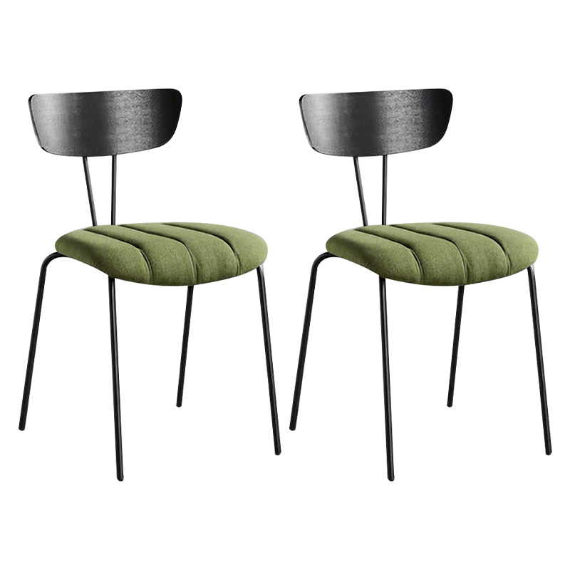 Chaise de salle à manger à dossier ouvert de style industriel Chaise de salle à manger rembourrée sans accoudoirs (Ensemble de 2)