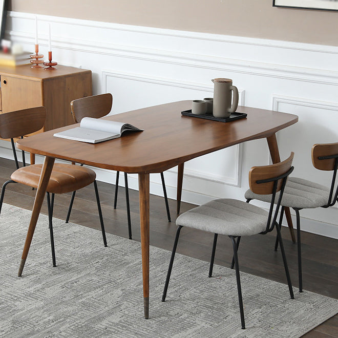 Silla de comedor tapizada sin brazos estilo industrial con respaldo abierto (juego de 2)