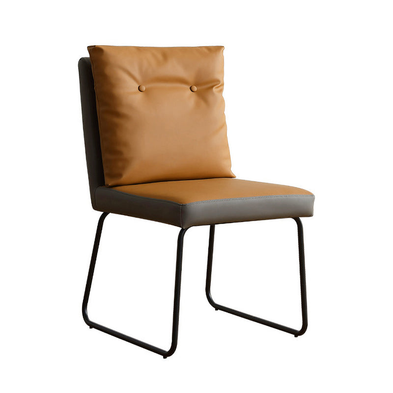 Les chaises de salle à manger en cuir de style industriel ont tapissé les chaises sans bras arrière solides