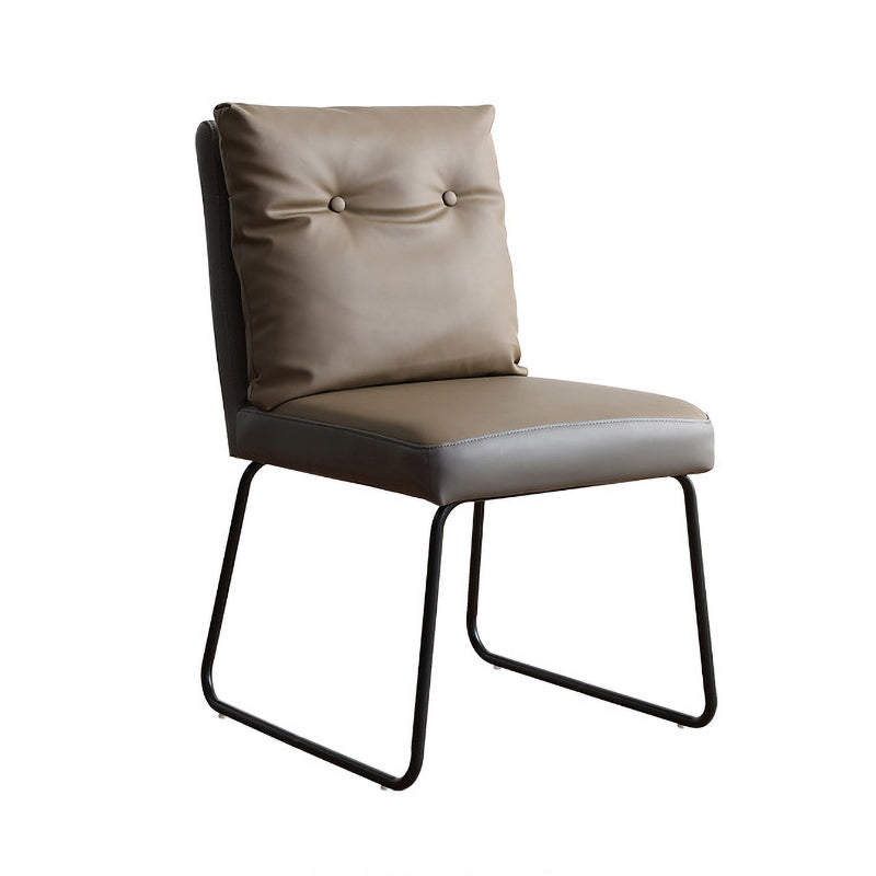 Les chaises de salle à manger en cuir de style industriel ont tapissé les chaises sans bras arrière solides
