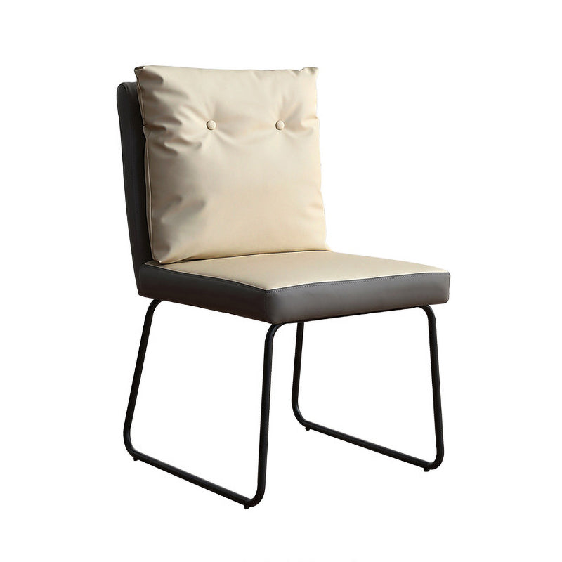 Les chaises de salle à manger en cuir de style industriel ont tapissé les chaises sans bras arrière solides